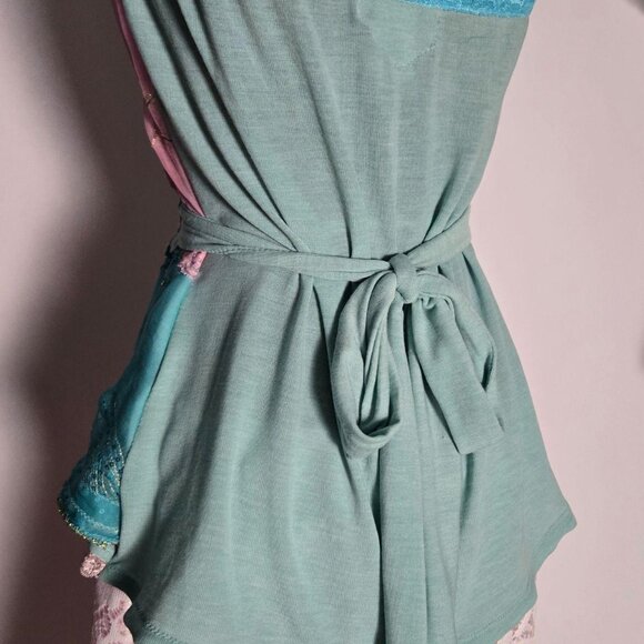 Handmade Tube Top Embroidered Sequins Flowers Vintage Romantic Blouse - Picture 13 of 13